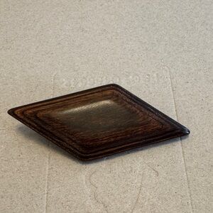 Diamond Shaped Wood Brooch